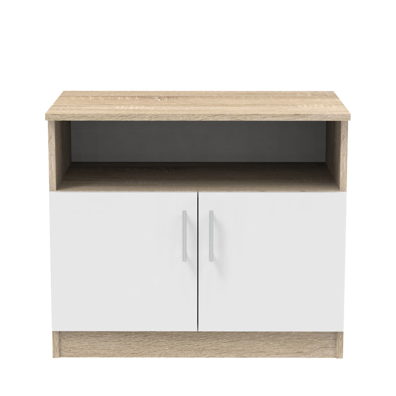 Galdow pakoworld bedside table in sonoma-white color 80x45x60cm