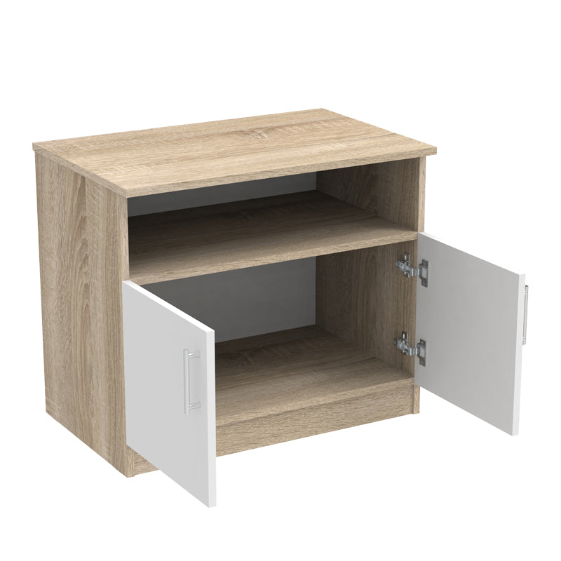 Galdow pakoworld bedside table in sonoma-white color 80x45x60cm