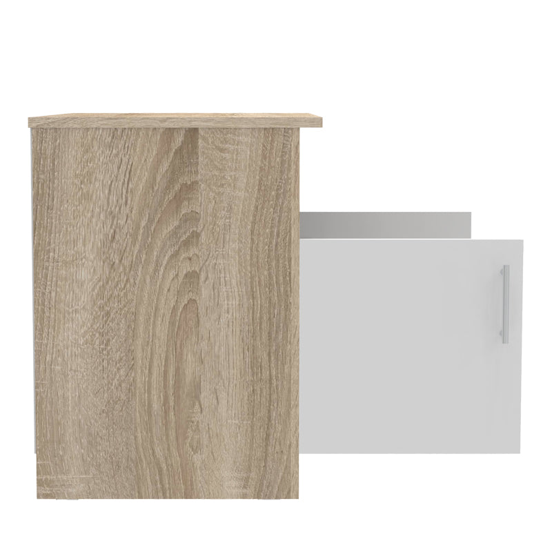 Galdow pakoworld bedside table in sonoma-white color 80x45x60cm