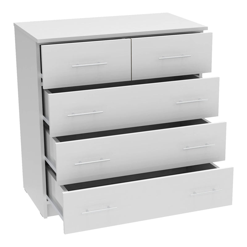 Chest of drawers Kumode pakoworld in white color 80x45x85cm