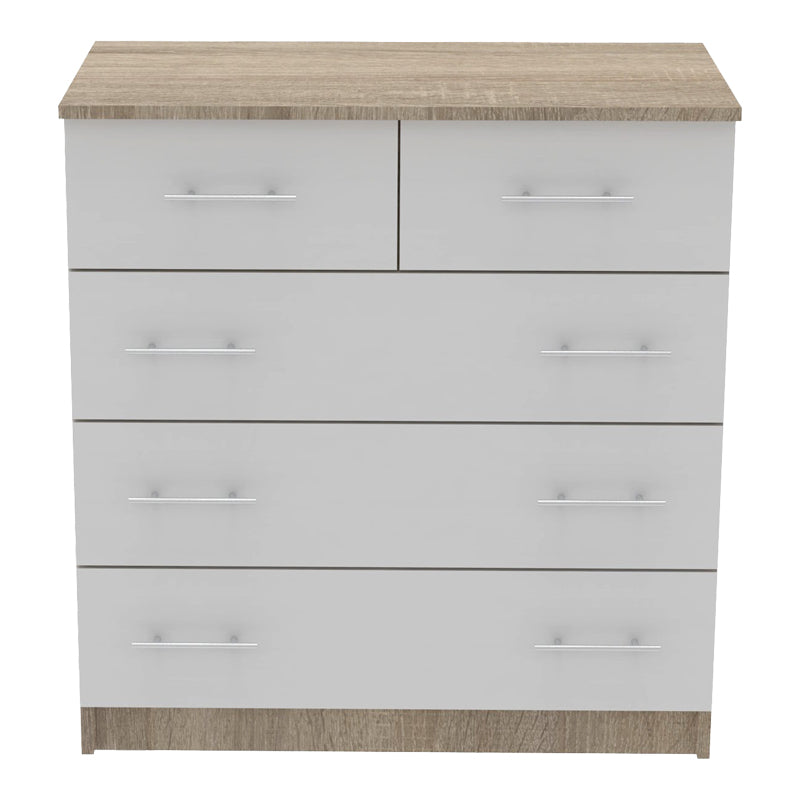 Chest of drawers Kumode pakoworld in sonoma-white color 80x45x85cm