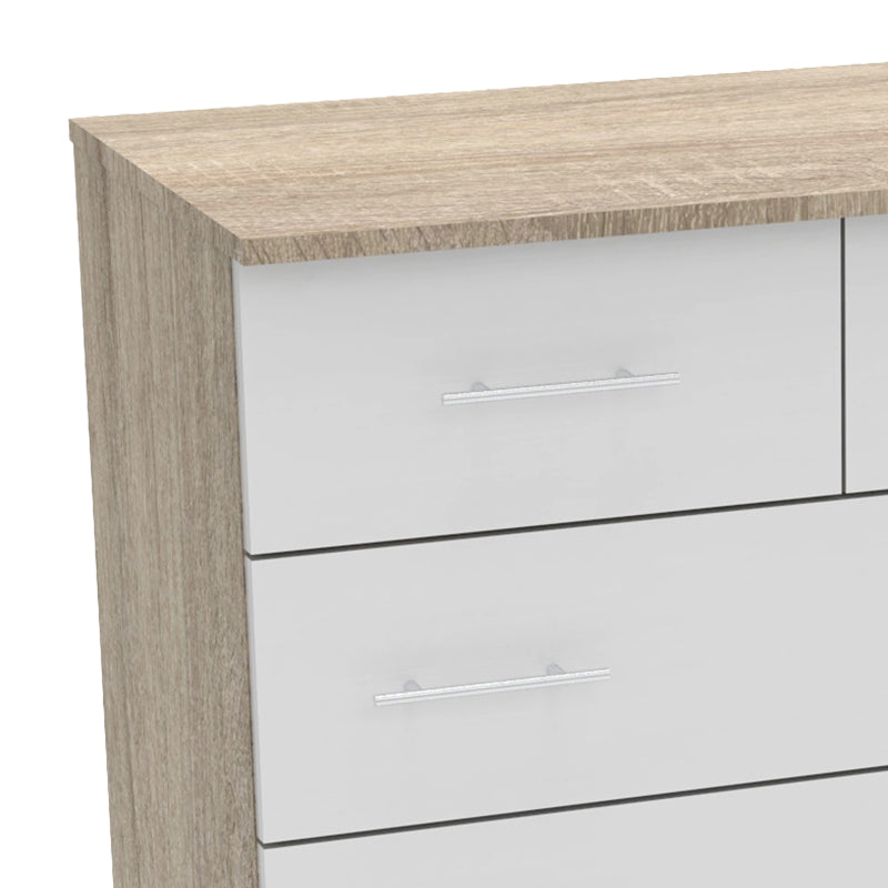 Chest of drawers Kumode pakoworld in sonoma-white color 80x45x85cm