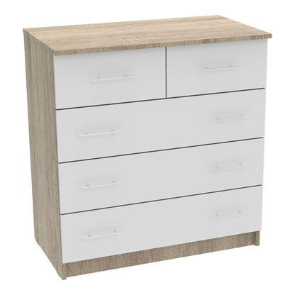 Chest of drawers Kumode pakoworld in sonoma-white color 80x45x85cm