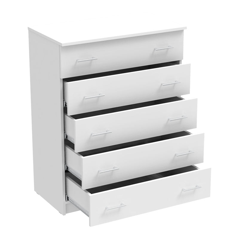 Chest of drawers Kofre pakoworld in white color 80x45x104cm