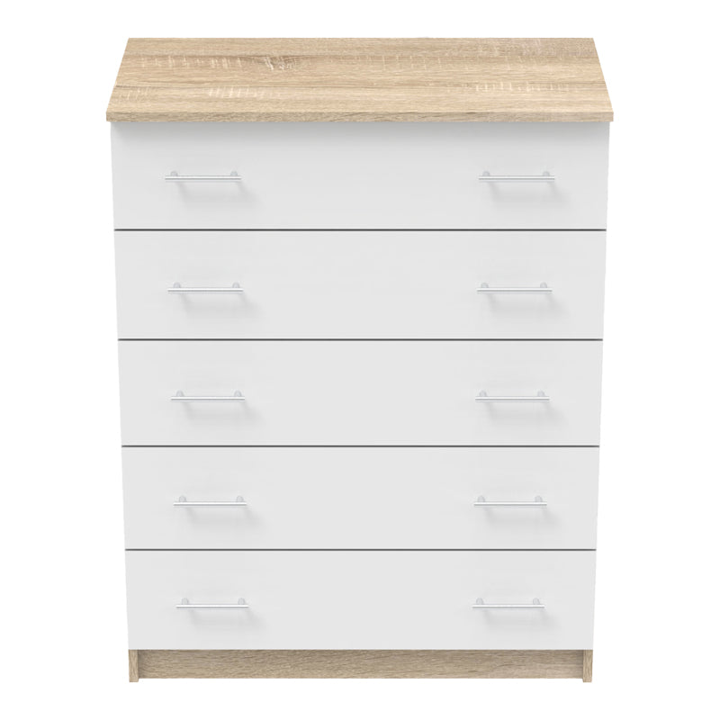 Chest of drawers Kofre pakoworld in sonoma-white color 80x45x104cm