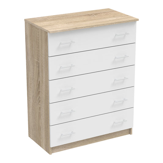 Chest of drawers Kofre pakoworld in sonoma-white color 80x45x104cm