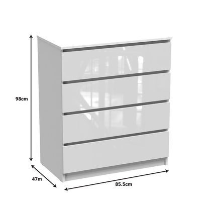 Chest of drawers Dicama pakoworld mdf in white color 85.5x47x98cm