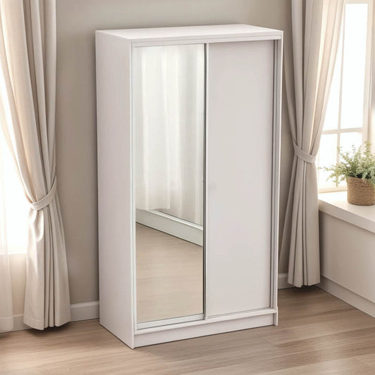 Korredor two-leaf sliding wardrobe with mirror in white color 120x60x220cm