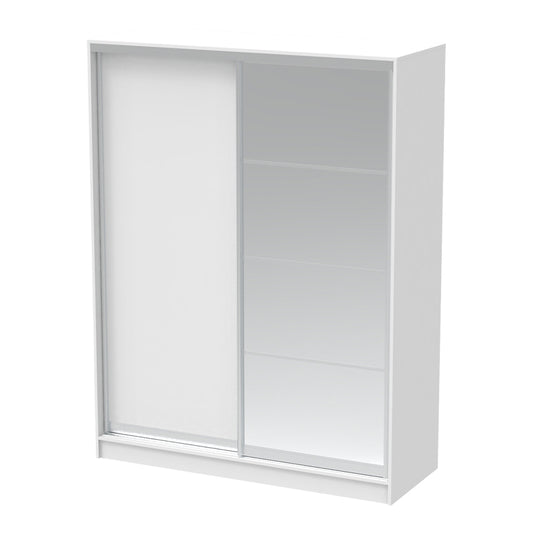 Korredor I two-leaf sliding wardrobe with mirror in white color 160x60x220cm