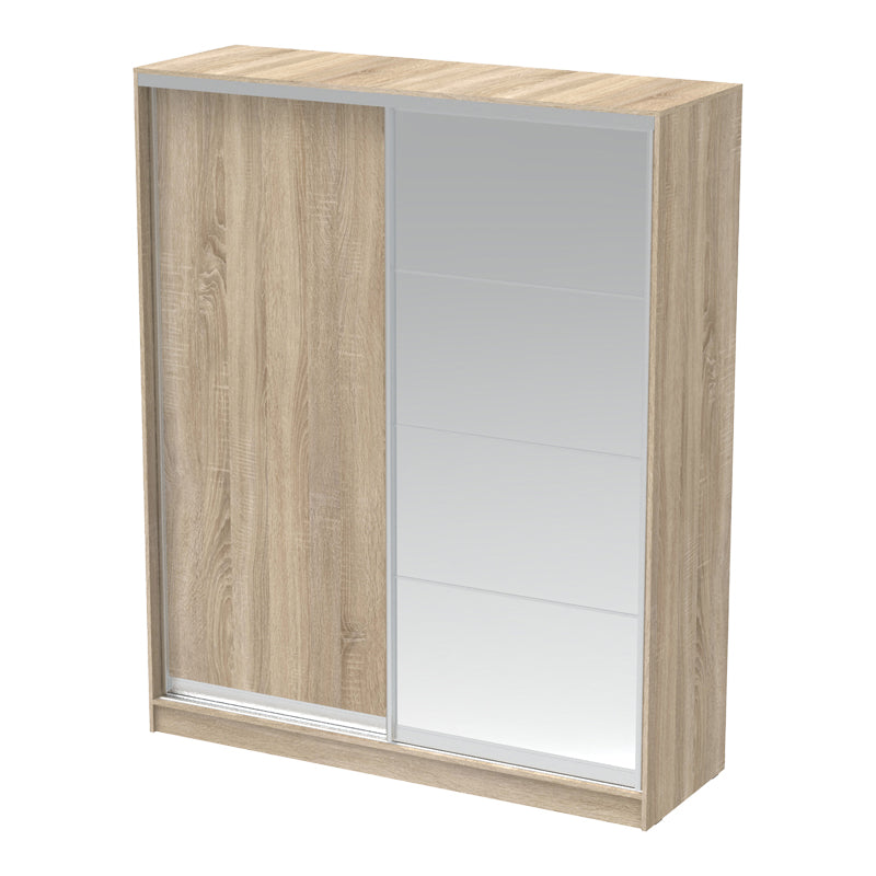 Aparador two-leaf sliding wardrobe with mirror in sonoma color 180x60x220cm
