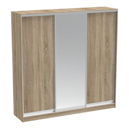 Aparador I two-leaf sliding wardrobe with mirror in sonoma color 240x60x240cm
