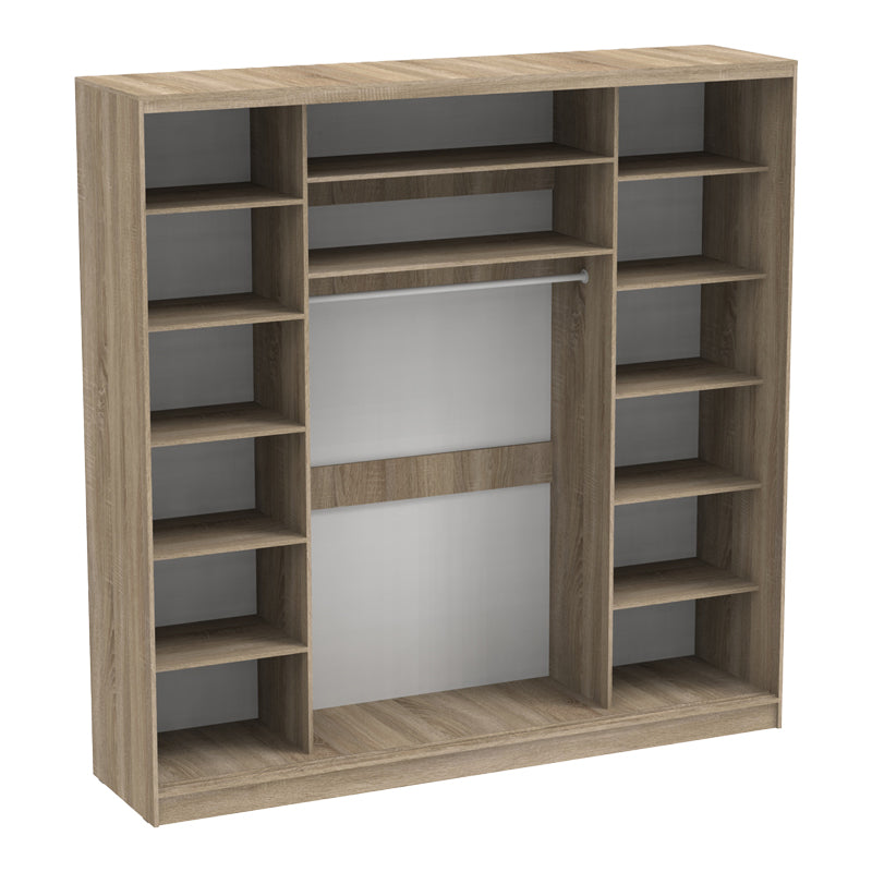 Aparador I two-leaf sliding wardrobe with mirror in sonoma color 240x60x240cm