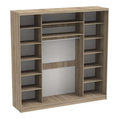 Aparador I two-leaf sliding wardrobe with mirror in sonoma color 240x60x240cm
