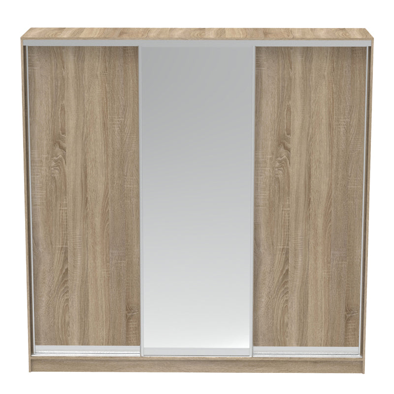 Aparador I two-leaf sliding wardrobe with mirror in sonoma color 240x60x240cm