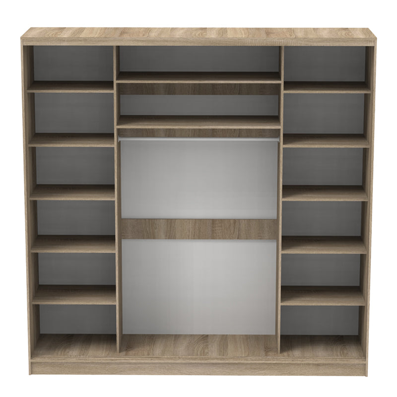Aparador I two-leaf sliding wardrobe with mirror in sonoma color 240x60x240cm