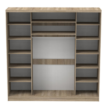 Aparador I two-leaf sliding wardrobe with mirror in sonoma color 240x60x240cm