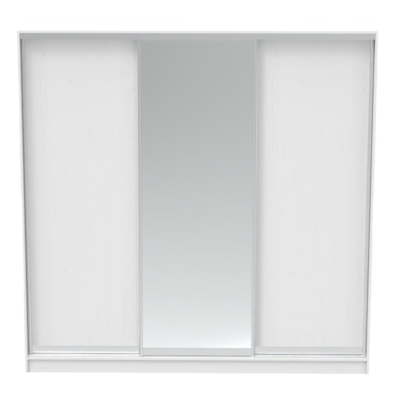 Aparador I pakoworld two-leaf sliding wardrobe with mirror in white color 240x60x240cm