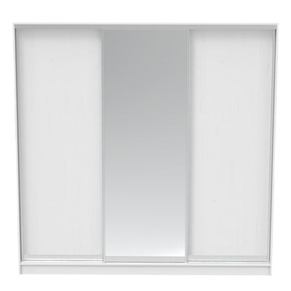 Aparador I pakoworld two-leaf sliding wardrobe with mirror in white color 240x60x240cm