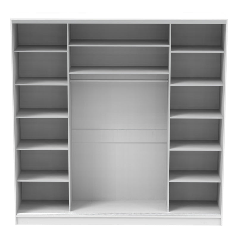 Aparador I pakoworld two-leaf sliding wardrobe with mirror in white color 240x60x240cm