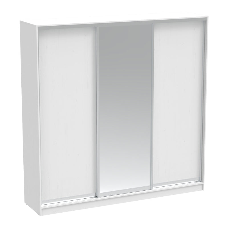 Aparador I pakoworld two-leaf sliding wardrobe with mirror in white color 240x60x240cm