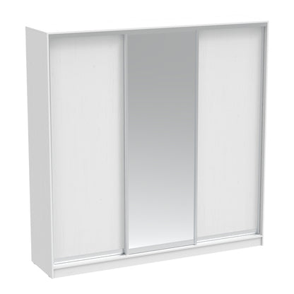 Aparador I pakoworld two-leaf sliding wardrobe with mirror in white color 240x60x240cm