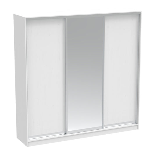Aparador I pakoworld two-leaf sliding wardrobe with mirror in white color 240x60x240cm