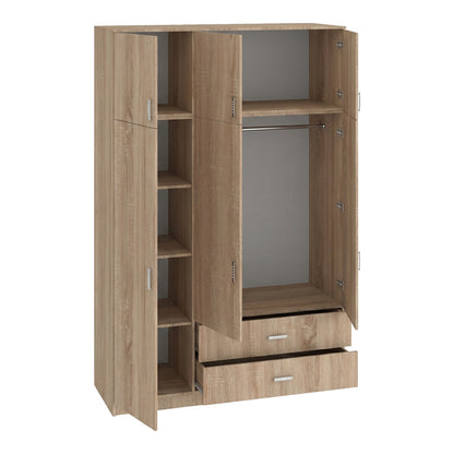Three-leaf wardrobe with drawers Royal in sonoma shade 150x58x230cm