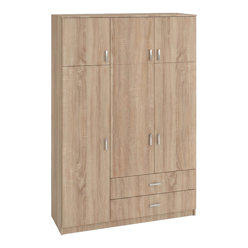 Three-leaf wardrobe with drawers Royal in sonoma shade 150x58x230cm