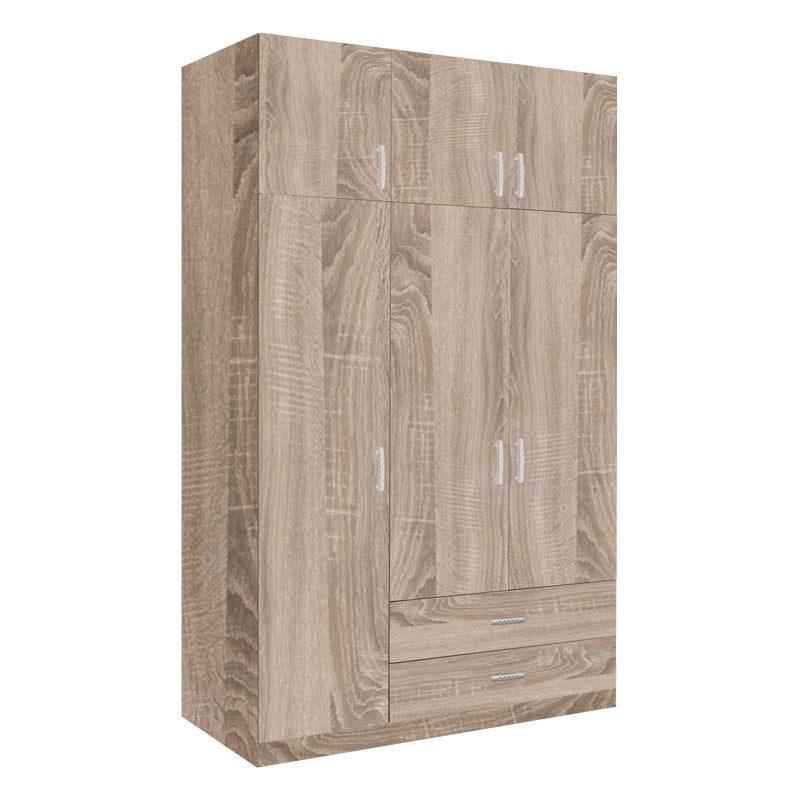 Three-leaf wardrobe with drawers Royal pakoworld in sonoma shade 150x58x230cm