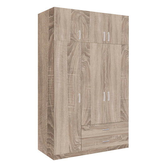 Three-leaf wardrobe with drawers Royal pakoworld in sonoma shade 150x58x230cm