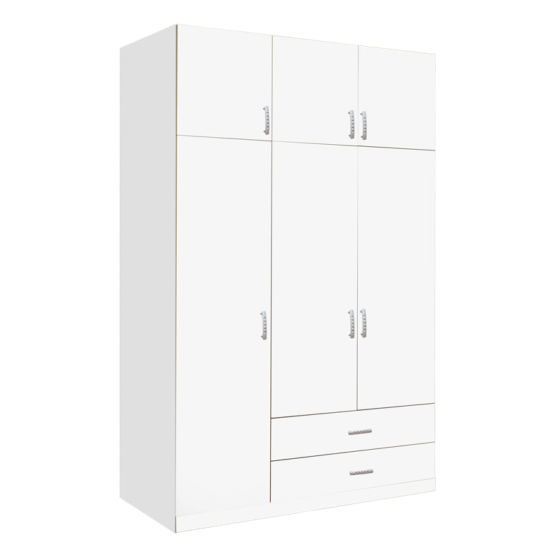 Three-leaf wardrobe with drawers Royal pakoworld in white shade 150x58x230cm
