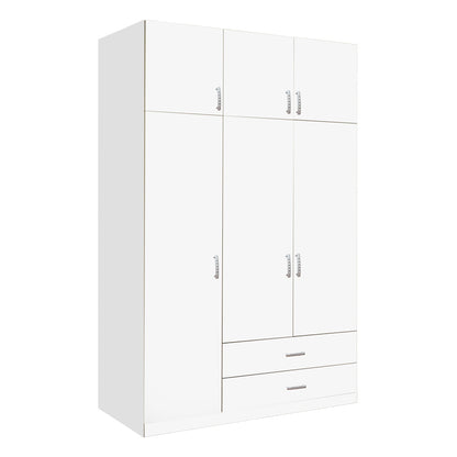 Three-leaf wardrobe with drawers Royal pakoworld in white shade 150x58x230cm
