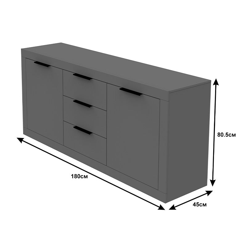 Doha sideboard in dark grey color 180x45x80.5cm