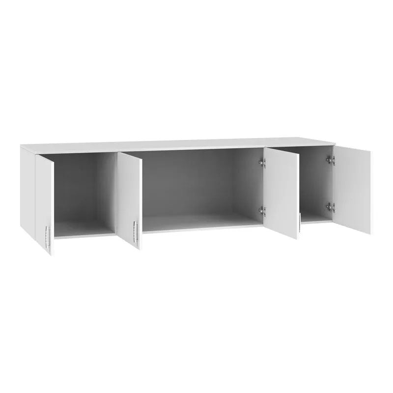 Royal four-leaf wardrobe with drawers and loft white 200x58x230cm