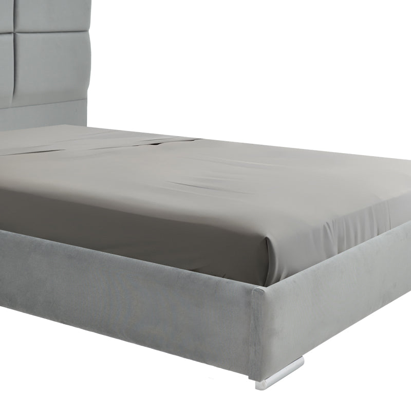 Double bed Canter pakoworld fabric in grey color 160x200cm