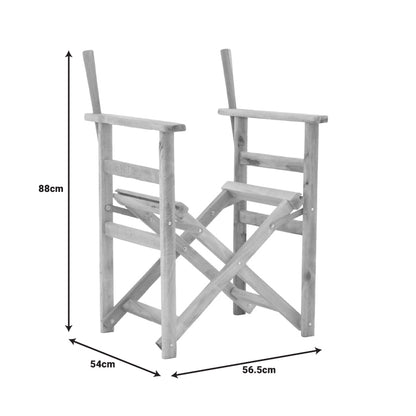 Director's armchair frame Kompa pakoworld solid beech wood in walnut color 56.5x54x88cm