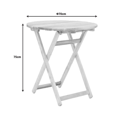 Table Letna pakoworld solid beech wood  in natural color D60x75cm