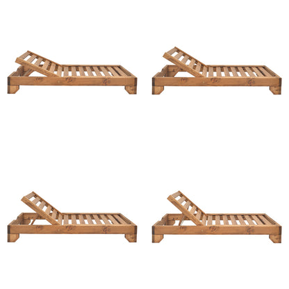 Sunlounger Zalka L1 in walnut color 66x197x28cm