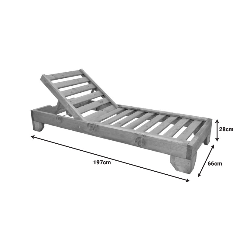 Sunlounger Zalka L1 in walnut color 66x197x28cm