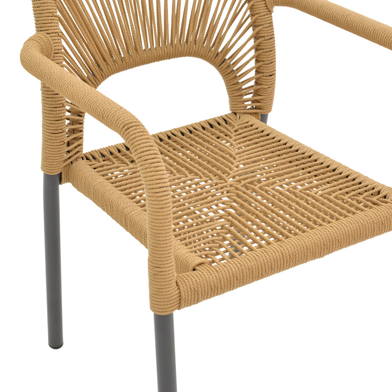 Aluminum armchair Norture pakoworld stackable anthracite frame-natural rattan 57x63x82cm
