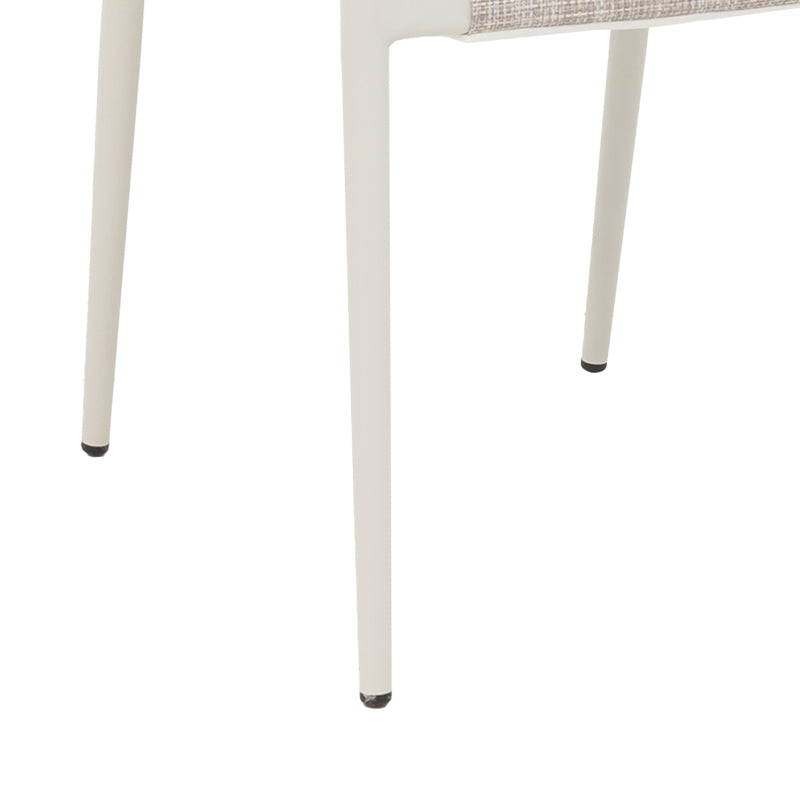 Elation aluminum armchair pakoworld stackable white frame-textilene and rattan in natural color 57x56x78cm