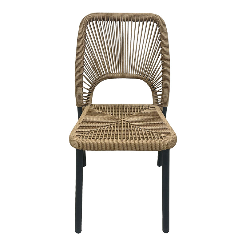 Aluminum chair Norture pakoworld stackable anthracite frame-natural rattan 45x63x82cm