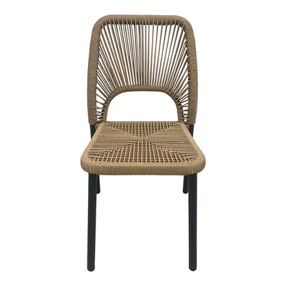 Aluminum chair Norture pakoworld stackable anthracite frame-natural rattan 45x63x82cm