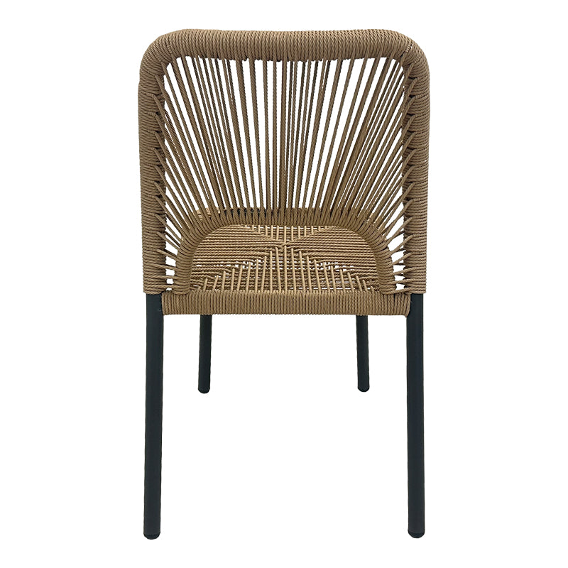 Aluminum chair Norture pakoworld stackable anthracite frame-natural rattan 45x63x82cm