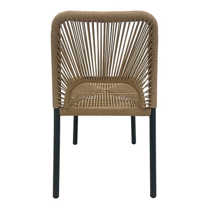Aluminum chair Norture pakoworld stackable anthracite frame-natural rattan 45x63x82cm