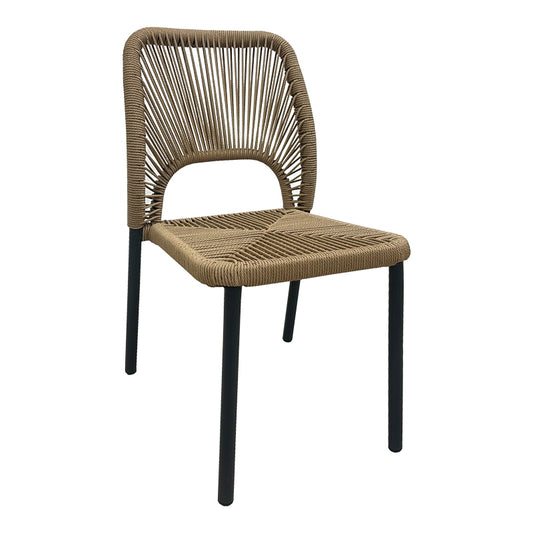 Aluminum chair Norture pakoworld stackable anthracite frame-natural rattan 45x63x82cm