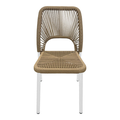 Aluminum chair Norture pakoworld stackable white frame-natural rattan 45x63x82cm