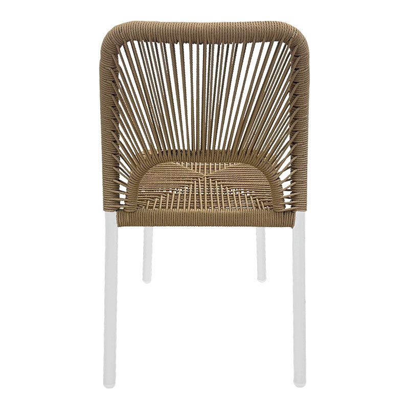 Aluminum chair Norture pakoworld stackable white frame-natural rattan 45x63x82cm