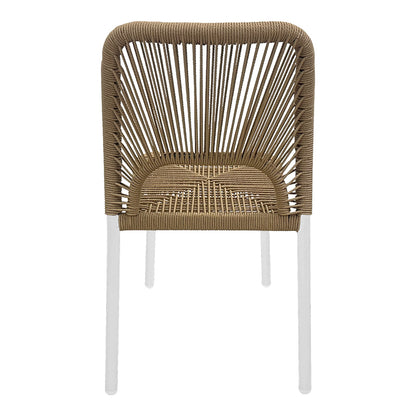 Aluminum chair Norture pakoworld stackable white frame-natural rattan 45x63x82cm