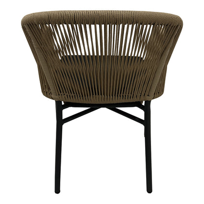 Aluminum armchair Legana pakoworld stackable anthracite frame-natural rattan 56x66x82cm